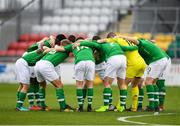 14 November 2018; Republic of Ireland team huddle ahead of the U17 International Friendly match between Republic of Ireland and Germany at Tallaght Stadium in Tallaght, Dublin. Photo by Eóin Noonan/Sportsfile