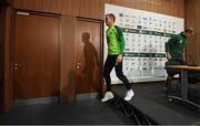14 November 2018; Glenn Whelan leaves a Republic of Ireland press conference at the FAI National Training Centre in Abbotstown, Dublin. Photo by Stephen McCarthy/Sportsfile