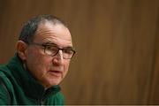 14 November 2018; Republic of Ireland manager Martin O'Neill during a press conference at the FAI National Training Centre in Abbotstown, Dublin. Photo by Stephen McCarthy/Sportsfile