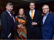 9 November 2018; Aoife McDonald, Cullen Communications, with, from left, Eddie Ryan, Advance Pitstop, Peter Robb, Continental Tyres, and Pearse O'Loughlin, Cullen Communications, in attendance during the Continental Tyres Women’s National League Awards at Ballsbridge Hotel, in Dublin. Photo by Matt Browne/Sportsfile