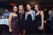 9 November 2018; Attendees, from left, Emily Whelan from Shelbourne, Eabha O’Mahony from Cork City, Rebecca Cooke from Shelbourne and Oleta Griffin from Peamount United during the Continental Tyres Women’s National League Awards at Ballsbridge Hotel, in Dublin. Photo by Matt Browne/Sportsfile