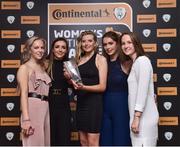 9 November 2018; Erica Turner from UCD Wave with her Young Player of the Year award with, from left, Kerri Letmon, Chloe Singleton, Roisin McGovern and Aisling Spillane during the Continental Tyres Women’s National League Awards at Ballsbridge Hotel, in Dublin. Photo by Matt Browne/Sportsfile