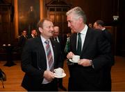 14 November 2018; David Martin, President of the Irish Football Association, left, and John Delaney, CEO, Football Association of Ireland, in attendance at the Co-operation Ireland Dinner, a function that saw delegations from both the Football Association of Ireland and Irish Football Association come together, at the Mansion House in Dublin. Photo by Stephen McCarthy/Sportsfile