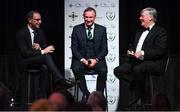 14 November 2018; Republic of Ireland manager Martin O'Neill, left, and Northern Ireland manager Michael O'Neill, centre, in conversation with Pat Kenny at the Co-operation Ireland Dinner, a function that saw delegations from both the Football Association of Ireland and Irish Football Association come together, at the Mansion House in Dublin. Photo by Stephen McCarthy/Sportsfile