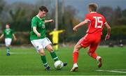 14 November 2018; Kailin Barlow of Republic of Ireland in action against Harry Jones of Wales during the U16 Victory Shield match between Republic of Ireland and Wales at Mounthawk Park in Tralee, Kerry. Photo by Brendan Moran/Sportsfile