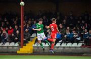 14 November 2018; Colin Conroy of Republic of Ireland in action against Ollie Ewing of Wales during the U16 Victory Shield match between Republic of Ireland and Wales at Mounthawk Park in Tralee, Kerry. Photo by Brendan Moran/Sportsfile