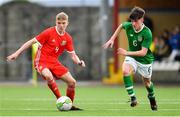 14 November 2018; Taylor Jones of Wales in action against Colin Conroy of Republic of Ireland during the U16 Victory Shield match between Republic of Ireland and Wales at Mounthawk Park in Tralee, Kerry. Photo by Brendan Moran/Sportsfile