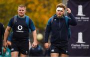 15 November 2018; John Ryan and Finlay Bealham arrive at Ireland Rugby squad training at Carton House in Maynooth, Co. Kildare. Photo by Harry Murphy/Sportsfile