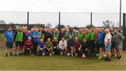 15 November 2018; Players from Northern Ireland and Republic of Ireland pose for a picture ahead of the Walking football festival at Irishtown Stadium in Ringsend, Dublin. Photo by Eóin Noonan/Sportsfile