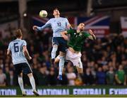15 November 2018; Kyle Lafferty of Northern ireland in action against Shane Duffy of Republic of Ireland during the International Friendly match between Republic of Ireland and Northern Ireland at the Aviva Stadium in Dublin. Photo by Stephen McCarthy/Sportsfile
