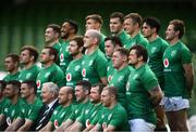 16 November 2018; The players line up for their squad photo prior to the Ireland Rugby Captain's Run at the Aviva Stadium in Dublin. Photo by David Fitzgerald/Sportsfile