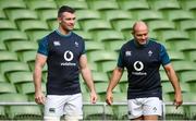 16 November 2018; Rory Best, right, and Peter O'Mahony during the Ireland Rugby Captain's Run at the Aviva Stadium in Dublin. Photo by David Fitzgerald/Sportsfile