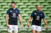 16 November 2018; Rory Best, right, and Peter O'Mahony during the Ireland Rugby Captain's Run at the Aviva Stadium in Dublin. Photo by David Fitzgerald/Sportsfile