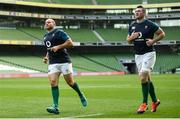 16 November 2018; Rory Best, left, and Peter O'Mahony during the Ireland Rugby Captain's Run at the Aviva Stadium in Dublin. Photo by David Fitzgerald/Sportsfile