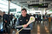 16 November 2018; Cork and Clare hurlers departed Dublin Airport for Boston today onboard an Aer Lingus flight. Aer Lingus, Title Sponsor and Official Airline of the Aer Lingus Fenway Hurling Classic, is thrilled to once again be supporting this unique cultural and sporting event, bringing four teams and 130 hurlers to Boston’s famous Fenway Park. Games will be broadcast on TG4 on Sunday, November 18th with Wexford v Limerick in the first semi-final and Clare v Cork in the second semi-final. Pictured at the Aer Lingus Fenway Hurling Classic - Send Off is Clare hurler Donal Tuohy at Dublin Airport, Dublin. Photo by Eóin Noonan/Sportsfile
