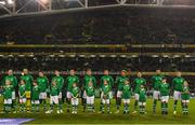 15 November 2018; The Republic of Ireland team prior to the International Friendly match between Republic of Ireland and Northern Ireland at the Aviva Stadium in Dublin. Photo by Stephen McCarthy/Sportsfile