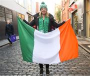 17 November 2018; Ireland supporter, Diana Hogan Murphy from Oranmore, Co Galway, in Temple Bar prior to the Guinness Series International match between Ireland and New Zealand at Aviva Stadium, in Dublin. Photo by Harry Murphy/Sportsfile