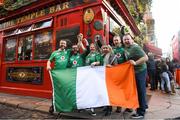 17 November 2018; Ireland supporters, from Belfast, outside the Temple Bar pub prior to the Guinness Series International match between Ireland and New Zealand at the Aviva Stadium in Dublin. Photo by Harry Murphy/Sportsfile