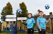22 November 2018; To celebrate Dublin’s hosting of the UEFA EURO 2020 Qualifying Draw on December 2, 2018, the Football Association of Ireland and Dublin City Council have launched the Street Legends Community Football events. The Street Legends Community Football Events will take place on Wednesday, November 28 and Thursday, November 29 from 5pm to 8pm, and on Saturday, December 1 from 3pm to 6pm. The events will kick off on Little Britain Street on the Wednesday, followed by Mountjoy Square South on the Thursday, and then on Commons Street on the Saturday afternoon. Each event is free to attend and open to all ages and abilities. Participants will be able to test their skills against a wide range of football challenges. Irish and international football legends will also be in attendance to see what Dublin’s Street Legends have on offer. In attendance are Republic of Ireland WNT international Jessica Ziu and Ireland Under-19 international Aaron Bolger during the Street Football Legends Launch at Ormond Square, in Dublin. Photo by Sam Barnes/Sportsfile