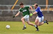 21 October 2018; Christopher McFadden of Gaoth Dobhair in action against Anthony Thompson of Naomh Conaill Glenties  during the Donegal County Senior Club Football Championship Final match between Naomh Conaill Glenties and Gaoth Dobhair at MacCumhaill Park, in Ballybofey, Donegal. Photo by Oliver McVeigh/Sportsfile