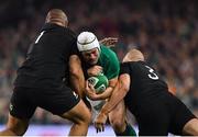 17 November 2018; Rory Best of Ireland is tackled by Karl Tu'inukuafe, left, and Owen Franks of New Zealand during the Guinness Series International match between Ireland and New Zealand at Aviva Stadium, Dublin. Photo by Brendan Moran/Sportsfile