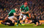 17 November 2018; Josh van der Flier of Ireland is tackled by Jack Goodhue of New Zealand during the Guinness Series International match between Ireland and New Zealand at the Aviva Stadium in Dublin. Photo by Ramsey Cardy/Sportsfile