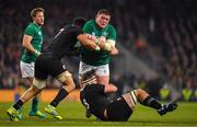 17 November 2018; Tadhg Furlong of Ireland is tackled by Ardie Savea and Kieran Read of New Zealand during the Guinness Series International match between Ireland and New Zealand at Aviva Stadium, Dublin. Photo by Brendan Moran/Sportsfile