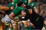 17 November 2018; James Ryan of Ireland is tackled by Ardie Savea of New Zealand during the Guinness Series International match between Ireland and New Zealand at the Aviva Stadium in Dublin. Photo by Ramsey Cardy/Sportsfile