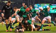 17 November 2018; Jacob Stockdale of Ireland celebrates after scoring his side's first try during the Guinness Series International match between Ireland and New Zealand at the Aviva Stadium in Dublin. Photo by Ramsey Cardy/Sportsfile