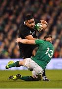 17 November 2018; Ofa Tuungafasi of New Zealand is tackled by Garry Ringrose of Ireland during the Guinness Series International match between Ireland and New Zealand at the Aviva Stadium in Dublin. Photo by Brendan Moran/Sportsfile