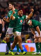 17 November 2018; Bundee Aki of Ireland celebrates at the final whistle of the Guinness Series International match between Ireland and New Zealand at the Aviva Stadium in Dublin. Photo by Ramsey Cardy/Sportsfile