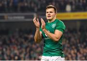 17 November 2018; Jacob Stockdale of Ireland following his side's victory in the Guinness Series International match between Ireland and New Zealand at the Aviva Stadium in Dublin. Photo by Ramsey Cardy/Sportsfile