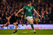 17 November 2018; Jacob Stockdale of Ireland in action against Anton Lienert-Brown of New Zealand during the Guinness Series International match between Ireland and New Zealand at the Aviva Stadium in Dublin. Photo by Ramsey Cardy/Sportsfile