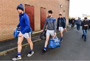 18 November 2018; Frank Caulfield, Emmet Caulfield and Kieran Hughes of Scotstown arriving for the game before the AIB Ulster GAA Football Senior Club Championship semi-final match between Eoghan Rua Coleraine and Scotstown at Healy Park in Omagh, Tyrone. Photo by Oliver McVeigh/Sportsfile