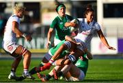 18 November 2018; Jordan Gray-Matyas of USA is tackled by Laura Sheehan and Edel McMahon of Ireland during the Women's International Rugby match between Ireland and USA at Energia Park in Donnybrook, Dublin. Photo by Ramsey Cardy/Sportsfile