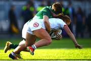 18 November 2018; Carly Waters of USA is tackled by Ciara Griffin of Ireland during the Women's International Rugby match between Ireland and USA at Energia Park in Donnybrook, Dublin. Photo by Ramsey Cardy/Sportsfile
