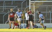 18 November 2018; Kevin Downes of Na Piarsaigh is congratulated by team-mate Peter Casey after scoring his side's first goal during the AIB Munster GAA Hurling Senior Club Championship Final between Na Piarsaigh and Ballygunner at Semple Stadium in Thurles, Co. Tipperary. Photo by Diarmuid Greene/Sportsfile