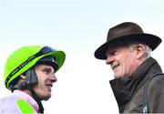 18 November 2018; Jockey Paul Townend, left, with trainer Willie Mullins after winning the Unibet Morgiana Hurdle with Sharjah at Punchestown Racecourse in Naas, Co. Kildare. Photo by Seb Daly/Sportsfile