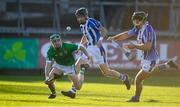 18 November 2018; Kevin Connolly of Coolderry in action against David O'Connor, left, and Shane Durkin of Ballyboden St Enda's during the AIB Leinster GAA Hurling Senior Club Championship semi-final match between Ballyboden St Enda's and Coolderry at Parnell Park, in Dublin. Photo by Sam Barnes/Sportsfile