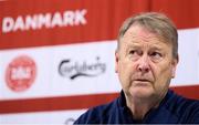 18 November 2018; Denmark manager Aage Hareide during a press conference at Ceres Park in Aarhus, Denmark. Photo by Stephen McCarthy/Sportsfile