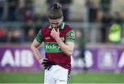 18 November 2018; A dejected Ruari Mooney of Eoghan Rua Coleraine after the AIB Ulster GAA Football Senior Club Championship semi-final match between Eoghan Rua Coleraine and Scotstown at Healy Park in Omagh, Tyrone. Photo by Oliver McVeigh/Sportsfile