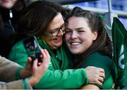 18 November 2018; Ireland's Beibhinn Parsons, who became Ireland's youngest international, with her mother Evelyn following the Women's International Rugby match between Ireland and USA at Energia Park in Donnybrook, Dublin. Photo by Ramsey Cardy/Sportsfile