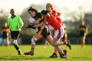 18 November 2018; Laura Fitzgerald of Mourneabbey in action against Aisling Costello of Kilkerrin-Clonberne during the All-Ireland Ladies Senior Club Football Championship Semi-Final 2018 match between Kilkerrin-Clonberne and Mourneabbey at Clonberne Sports Field in Ballinasloe, Galway. Photo by Eóin Noonan/Sportsfile