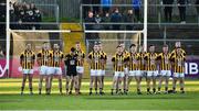18 November 2018; The Crossmagln team standing for the national anthem before the AIB Ulster GAA Football Senior Club Championship semi-final match between Crossmaglen Rangers and Gaoth Dobhair at Healy Park in Omagh, Tyrone. Photo by Oliver McVeigh/Sportsfile