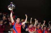 18 November 2018; Conor Cooney of St Thomas' lifts the trophy following the Galway County Senior Club Hurling Championship Final match between St Thomas' and Liam Mellows at Pearse Stadium in Galway.  Photo by Harry Murphy/Sportsfile