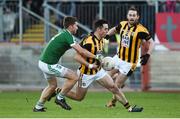 18 November 2018; Aaron Kernan of Crossmaglen Rangers in action against Christopher McFadden of Gaoth Dobhair during the AIB Ulster GAA Football Senior Club Championship semi-final match between Crossmaglen Rangers and Gaoth Dobhair at Healy Park in Omagh, Tyrone. Photo by Oliver McVeigh/Sportsfile