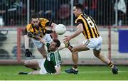 18 November 2018; Donal McBride of Gaoth Dobhair in action against Johnny Hanratty, left, and Aaron Kernan of Crossmaglen Rangers  during the AIB Ulster GAA Football Senior Club Championship semi-final match between Crossmaglen Rangers and Gaoth Dobhair at Healy Park in Omagh, Tyrone. Photo by Oliver McVeigh/Sportsfile
