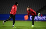 18 November 2018; Christian Eriksen, right, during a Denmark training session at Ceres Park in Aarhus, Denmark. Photo by Stephen McCarthy/Sportsfile