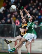 18 November 2018; Johnny Hanratty of Crossmaglen Rangers in action against Eamonn McGee of Gaoth Dobhair during the AIB Ulster GAA Football Senior Club Championship semi-final match between Crossmaglen Rangers and Gaoth Dobhair at Healy Park in Omagh, Tyrone. Photo by Oliver McVeigh/Sportsfile