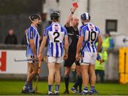 18 November 2018; Referee Justin Heffernan shows Conal Keaney of Ballyboden St Enda's a red card during the AIB Leinster GAA Hurling Senior Club Championship semi-final match between Ballyboden St Enda's and Coolderry at Parnell Park, in Dublin. Photo by Sam Barnes/Sportsfile